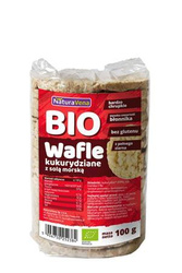 WAFLE KUKURYDZIANE PEŁNOZIARNISTE Z SOLĄ MORSKĄ BIO 100 g - NATURAVENA