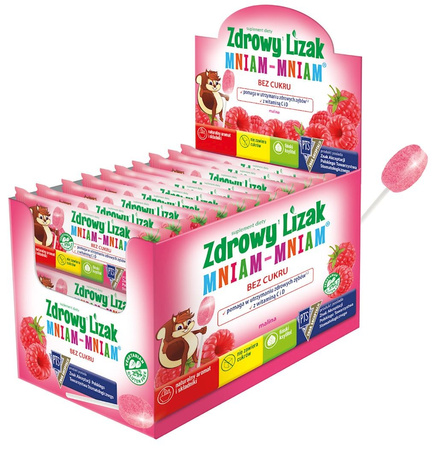 LIZAK O SMAKU MALINOWYM Z WITAMINĄ D I C BEZGLUTENOWY 6 g - STARPHARMA
