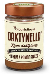 KREM KOKOSOWO - DAKTYLOWY Z SEZAMEM I POMARAŃCZĄ BEZGLUTENOWY BIO 190 g - ORGANIC HOUSE (DAKTYNELLA)