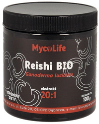 GRZYBY REISHI EKSTRAKT BEZGLUTENOWY BIO 100 g - PIĘĆ PRZEMIAN (MYCOLIFE)