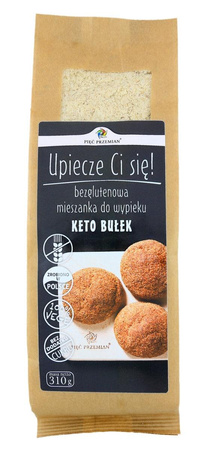 MIESZANKA DO WYPIEKU BUŁEK BEZ DODATKU CUKRÓW BEZGLUTENOWA (KETO) 310 g - PIĘĆ PRZEMIAN