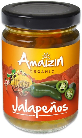PAPRYKA JALAPENO ZIELONA KROJONA W ZALEWIE BIO 150 g (60 g) - AMAIZIN