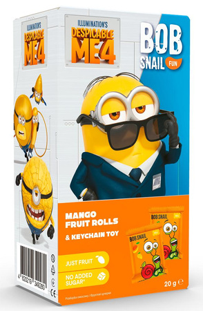 PRZEKĄSKA EAT & PLAY MANGO Z ZABAWKĄ MINIONS BEZGLUTENOWA 20 g - BOB SNAIL