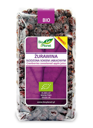 ŻURAWINA SŁODZONA SOKIEM JABŁKOWYM BIO 400 g - BIO PLANET