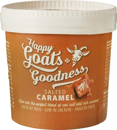 LODY O SMAKU KARMELOWYM Z SOSEM SŁONY KARMEL (Z KOZIEGO MLEKA) BIO 200 ml - HAPPY GOATS GOODNESS