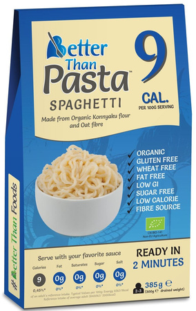 MAKARON (KONJAC TYPU NOODLE SPAGHETTI) BEZGLUTENOWY BIO 385 g - BETTER THAN FOODS