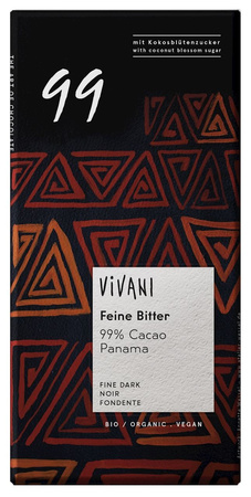 CZEKOLADA GORZKA 99 %  BIO 80 g - VIVANI