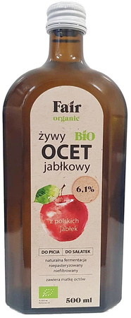 OCET JABŁKOWY NIEFILTROWANY 6,1 % BIO 500 ml - FAIR ORGANIC