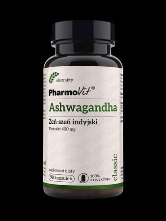 ASHWAGANDHA EKSTRAKT 90 KAPSUŁEK 45 g (400 mg) - PHARMOVIT (CLASSIC)