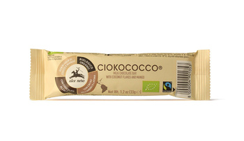 BATON Z NADZIENIEM Z KOKOSA, MANGO I CHRUPEK ZBOŻOWYCH W POLEWIE Z MLECZNEJ CZEKOLADY FAIR TRADE BIO 33 g - ALCE NERO