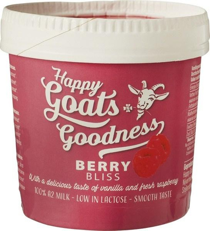 LODY WANILIOWE Z SOSEM MALINOWYM (Z KOZIEGO MLEKA) BIO 200 ml - HAPPY GOATS GOODNESS