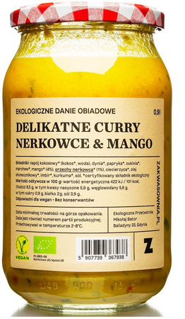CURRY DELIKATNE Z ORZECHAMI NERKOWCA I MANGO BIO 900 ml - ZAKWASOWNIA