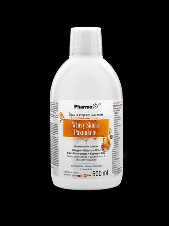 SUPLEMENT DIETY NA WŁOSY, SKÓRĘ I PAZNOKCIE W PŁYNIE BEZGLUTENOWY 500 ml - PHARMOVIT