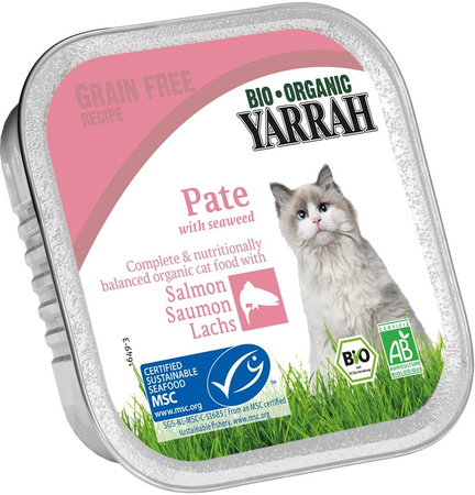 PASZTET Z ŁOSOSIA Z ALGAMI MORSKIMI BIO 100 g - YARRAH (DLA KOTA) 