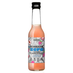 #KOMBUCHA O SMAKU MALINY I LICZI ZERO % CUKRU 270 ml - DELIKATNA