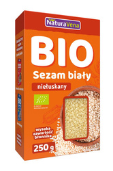 SEZAM BIAŁY NIEŁUSKANY BIO 250 g - NATURAVENA