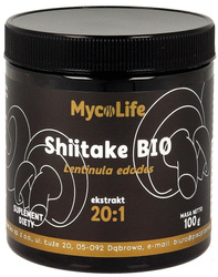GRZYBY SHIITAKE EKSTRAKT BEZGLUTENOWY BIO 100 g - PIĘĆ PRZEMIAN (MYCOLIFE)
