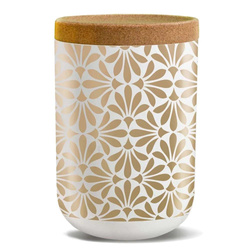 POJEMNIK Z KORKOWĄ POKRYWKĄ ZŁOTE WZORY 1000 ml - CHIC-MIC