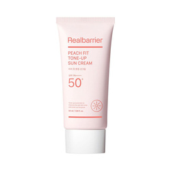 KREM PRZECIWSŁONECZNY NAWILŻAJĄCO - ROZŚWIETLAJĄCY DO TWARZY PEACH FIT TONE-UP SPF 50 50 ml - REAL BARRIER
