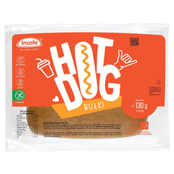 BUŁKI DO HOT-DOGÓW Z CEBULĄ BEZGLUTENOWE (2 szt.) 130 g - INCOLA