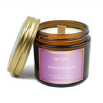 ŚWIECA SOJOWA ZAPACHOWA Z DREWNIANYM KNOTEM JAŚMIN Z BZEM 120 ml - YOUR CANDLE