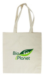 TORBA NA ZAKUPY Z DNEM I BOKAMI (BAWEŁNIANA) Z LOGO BIO PLANET