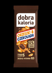 BATON ORZESZKI & CZEKOLADA BEZ DODATKU CUKRU 35 g - DOBRA KALORIA