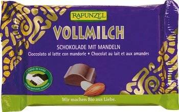 CZEKOLADA MLECZNA Z MIGDAŁAMI BIO 100 g - RAPUNZEL