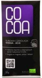 CZEKOLADA SUROWA WIŚNIA - ACAI BIO 50 g - COCOA