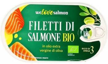 FILET Z ŁOSOSIA W OLIWIE EXTRA VIRIGIN BIO 170/100 g - WE LOVE SALMON