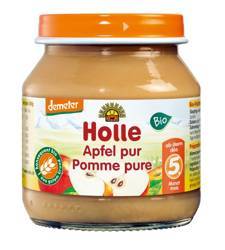 HOLLE - PUREE Z JABŁKA BEZ DODATKU CUKRÓW BEZGLUTENOWE OD 5 MIESIĄCA DEMETER BIO 125 g (SŁOIK)