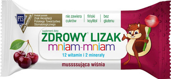 LIZAK KULKA O SMAKU MUSUJĄCEJ WIŚNI Z WITAMINAMI I MINERAŁAMI BEZGLUTENOWY 6 g - MNIAM MNIAM STARPHARMA (WYPRZEDAŻ. Termin przydatności: 01.11.2024)