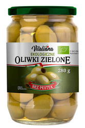 OLIWKI ZIELONE DRYLOWANE W ZALEWIE BIO 280 g - VITALIANA