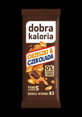 BATON ORZESZKI & CZEKOLADA BEZ DODATKU CUKRU 35 g - DOBRA KALORIA