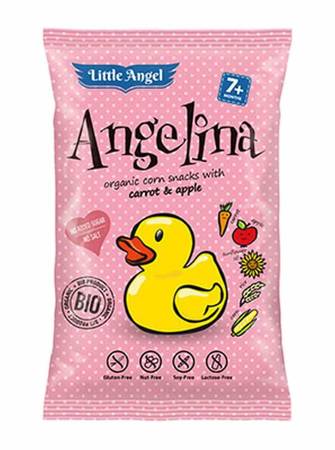 CHRUPKI KUKURYDZIANE MINI ANGELINA MARCHEW I JABŁKO BEZGL. BIO 30 g - LITTLE ANGEL