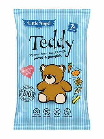 CHRUPKI KUKURYDZIANE MINI TEDDY MARCHEW DYNIA BEZGL. BIO 30 g LITTLE ANGEL 