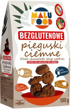 CIASTKA PIEGUSKI CIEMNE BEZ CUKRU BEZGLUTENOWE 100 g - MALU FOOD