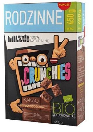 CRUNCHIES ŻYTNIO - OWSIANE Z KAKAO BIO 450 g - MILZU