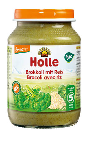 DANIE DLA NIEMOWLĄT BROKUŁ Z RYŻEM 190 g BIO - HOLLE