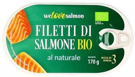 FILET Z ŁOSOSIA W ZALEWIE NATURLANEJ BIO 170/100g - WE LOVE SALMON 