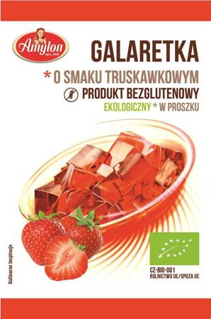 GALARETKA O SMAKU TRUSKAWKOWYM BEZGLUTENOWA BIO 40 g - AMYLON