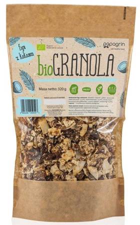 GRANOLA FIGA Z KOKOSEM BEZGLUTENOWA BIO 320 g - PAPAGRIN