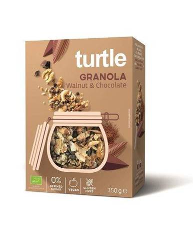 GRANOLA ORZECH WŁOSKI - CZEKOLADA BEZGLUTENOWA BIO 350 g - TURTLE