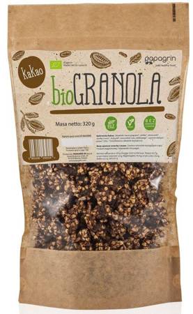 GRANOLA Z KAKAO BEZGLUTENOWA BIO 320 g - PAPAGRIN