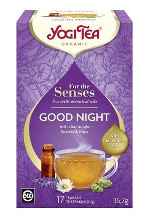 HERBATKA DLA ZMYSŁÓW NA DOBRANOC Z OLEJKIEM LAWENDOWYM (FOR THE SENSES GOOD NIGHT) BIO (17 x 2,1 g) 35,7 g - YOGI TEA