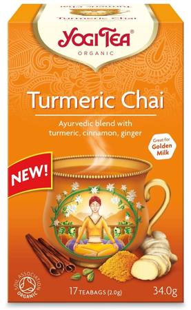 HERBATKA ZŁOTY CHAI Z KURKUMĄ (TURMERIC CHAI) BIO (17 x 2 g) 34 g - YOGI TEA