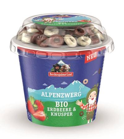 JOGURT TRUSKAWKOWY Z CHRUPKAMI CZEKOLADOWYMI BIO 137 g - BERCHTESGADENER LAND