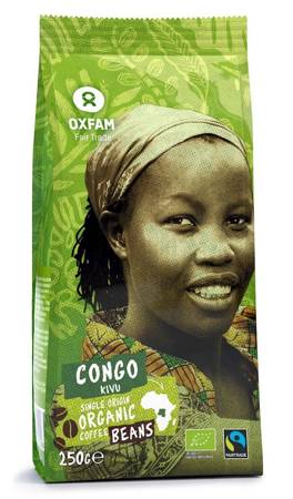 KAWA ZIARNISTA ARABICA 100 % Z OKOLIC JEZIORA KIVU FAIR TADE BIO 250 g - OXFAM