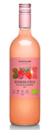 KOMBUCHA SOCZYSTA TRUSKAWKA BIO 750 ml - DELIKATNA (ZAKWASOWNIA)