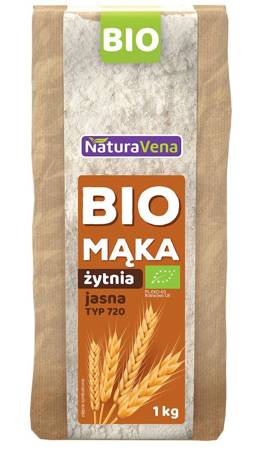 MĄKA ŻYTNIA JASNA TYP 720 BIO 1 kg - NATURAVENA (Towar wyprzedażowy)